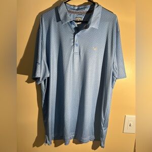 Men’s Callaway Opt Dri Light Blue Patterned Short Sleeve Golf Polo Size XL